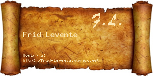 Frid Levente névjegykártya
